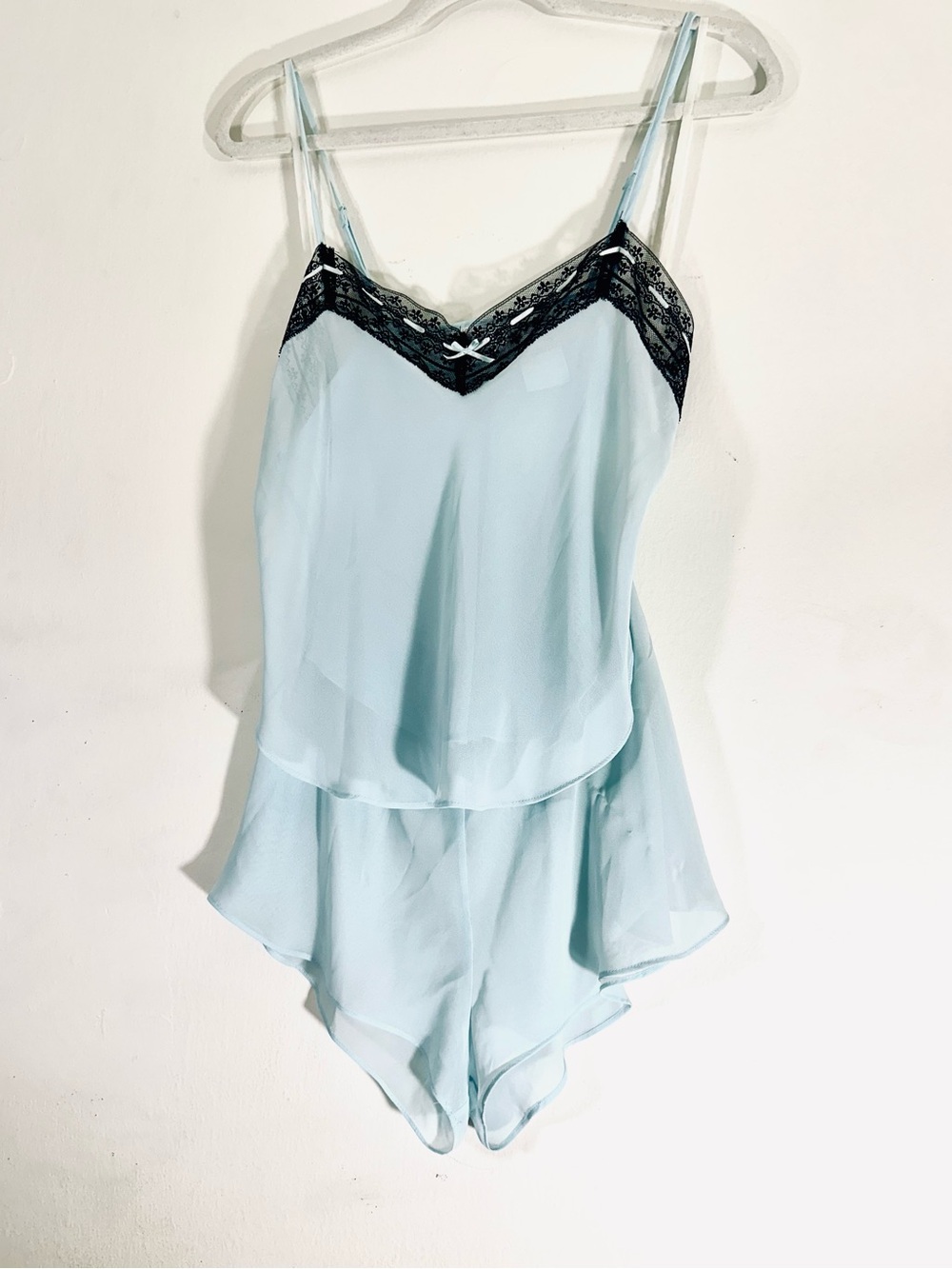 VTG 1998 Kathy Ireland Sheer Chiffon Lingerie Set Tap Pants Cami Small Y2K